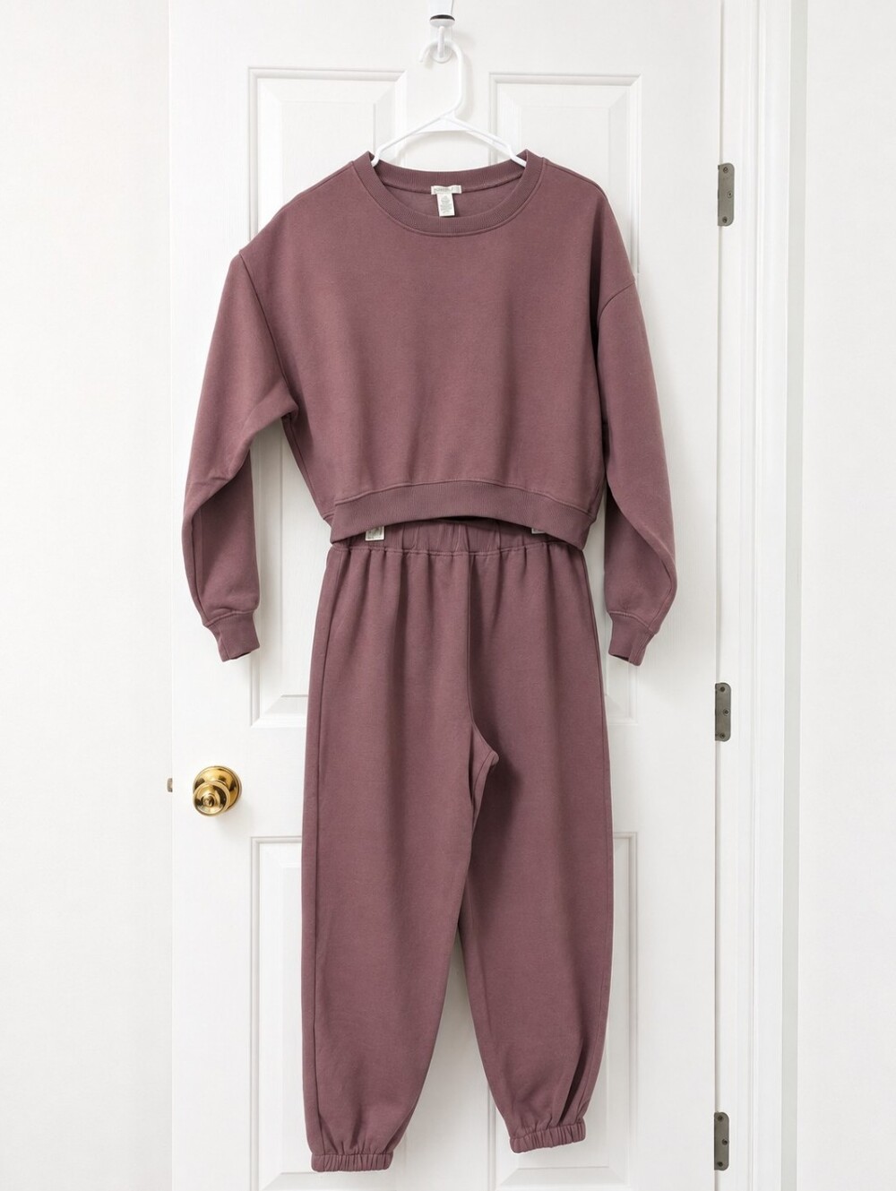 Bozzolo Mauve Fleece Lounge Set Size Large NWOT Sweatshirt & Jogger Sweater Set - Picture 2 of 7